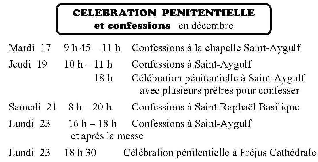Celebrations penitentielles et confessions